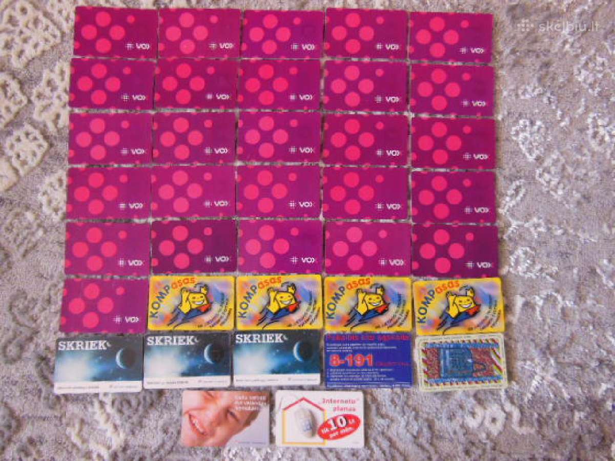 Taksofonu plastikines korteles 37vnt.2€