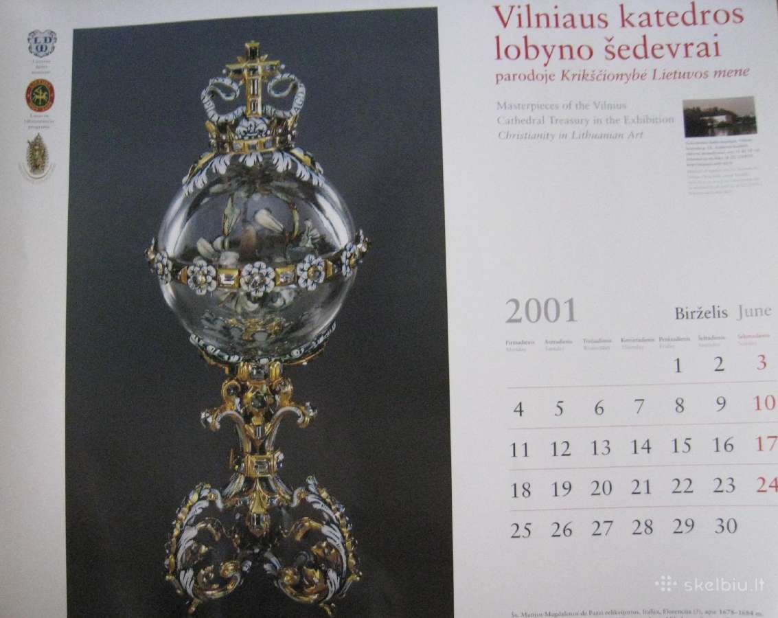 Kalendorius Vilniaus katedros lobynai - nuotraukos Nr. 2