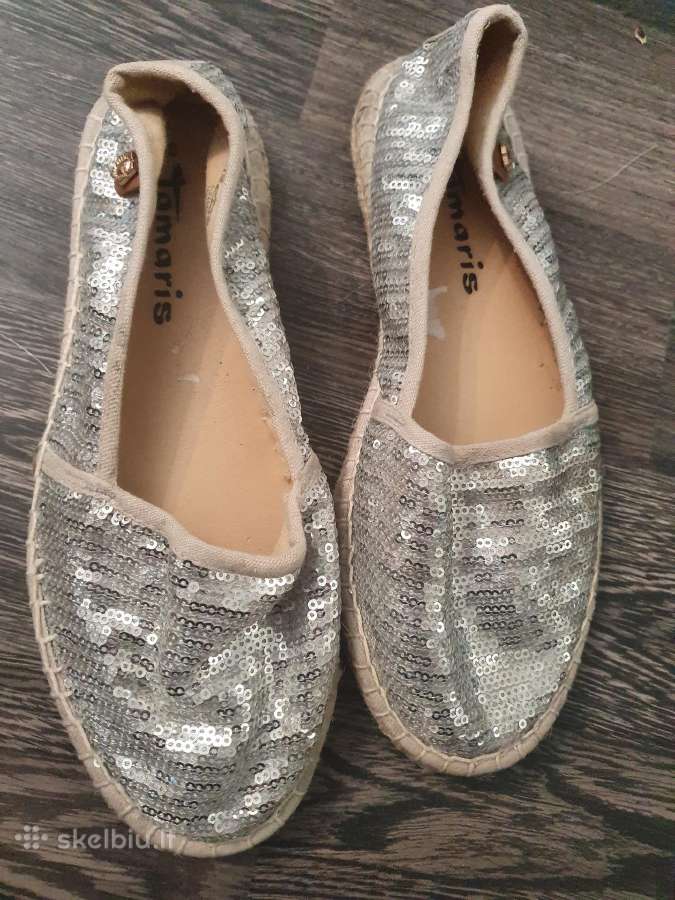 Tamaris sidabrinės espadrilės, 38 d.