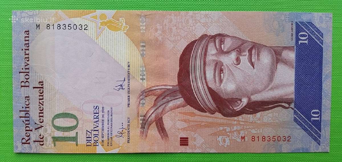 Venesuelos banknotas 10 bolivaru 2009 m. Unc - nuotraukos Nr. 3