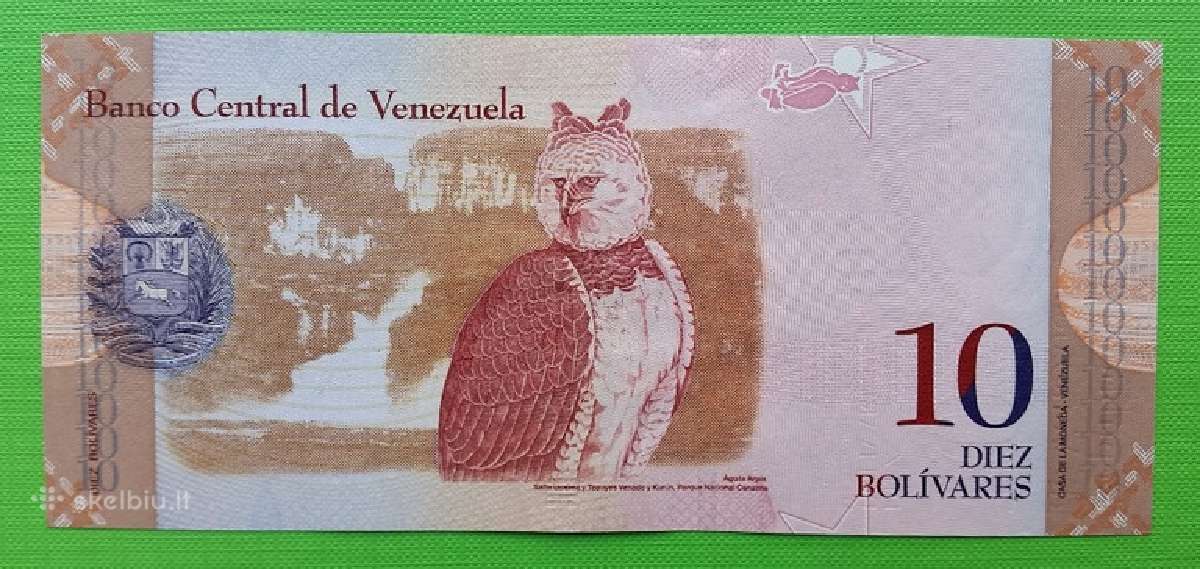 Venesuelos banknotas 10 bolivaru 2009 m. Unc - nuotraukos Nr. 2