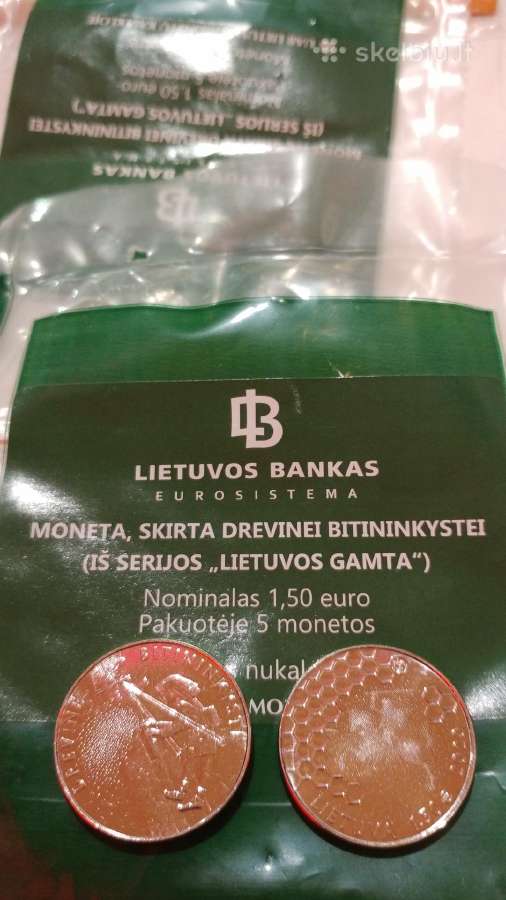 1,50 Eur moneta, skirta Drevinei bitininkystei