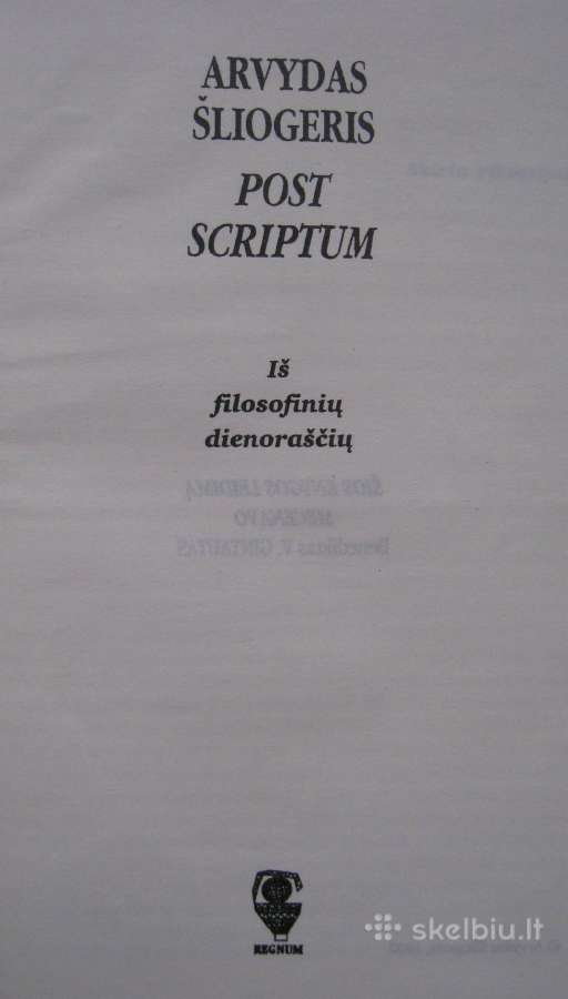 *Arvydas Šliogeris Post Scriptum - nuotraukos Nr. 4