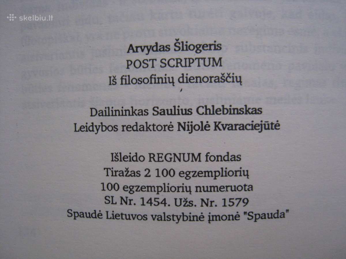 *Arvydas Šliogeris Post Scriptum - nuotraukos Nr. 7