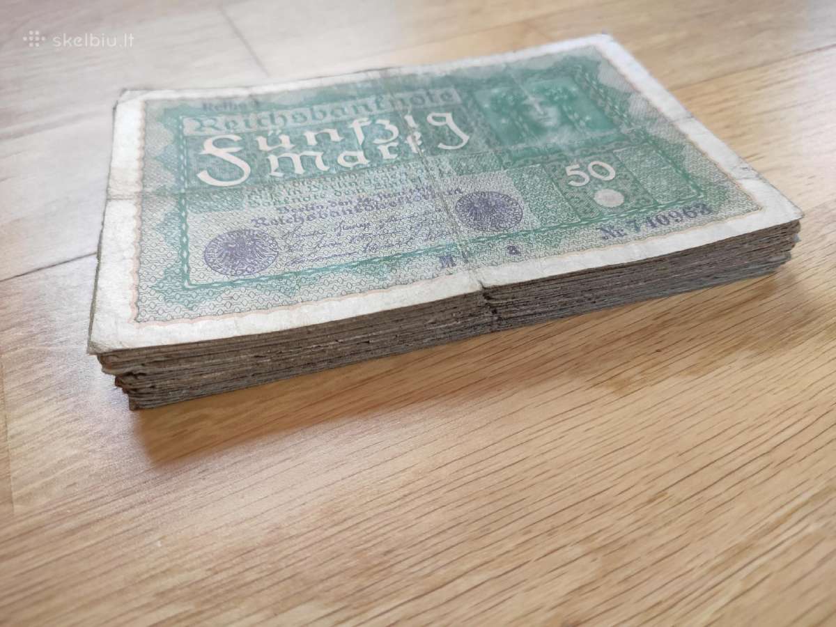 Pigiai 50 vienetų senų vokiškų banknotų (1919m) - nuotraukos Nr. 4