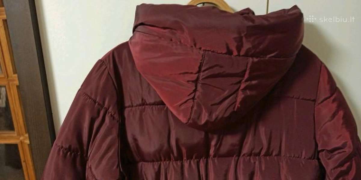 Ilgas bordo spalvos paltas (l/XL dydis) - nuotraukos Nr. 4