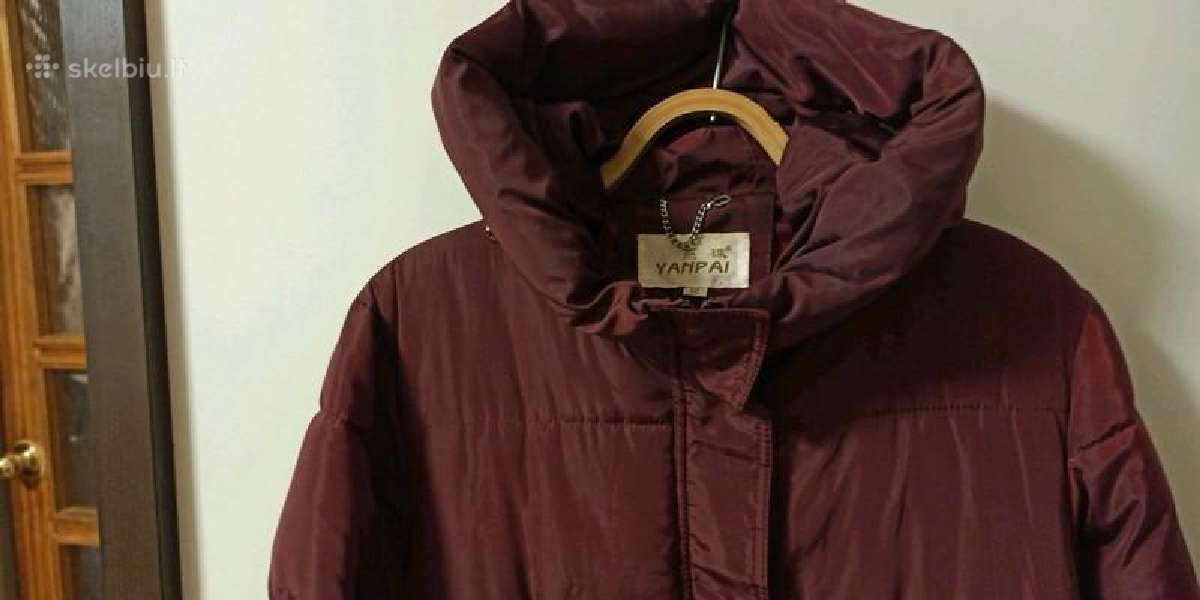Ilgas bordo spalvos paltas (l/XL dydis) - nuotraukos Nr. 2