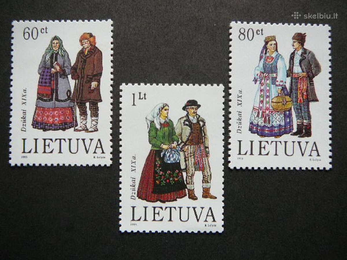 Lietuva 1993 Tautiniai drabuziai svarus lit537/9s