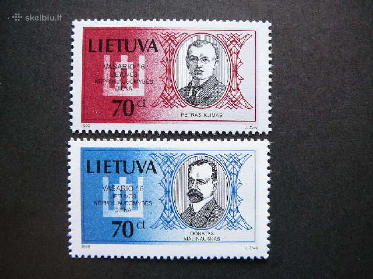 Lietuva 1999 Vasario 16 Izymus zmones Mnh lit687s