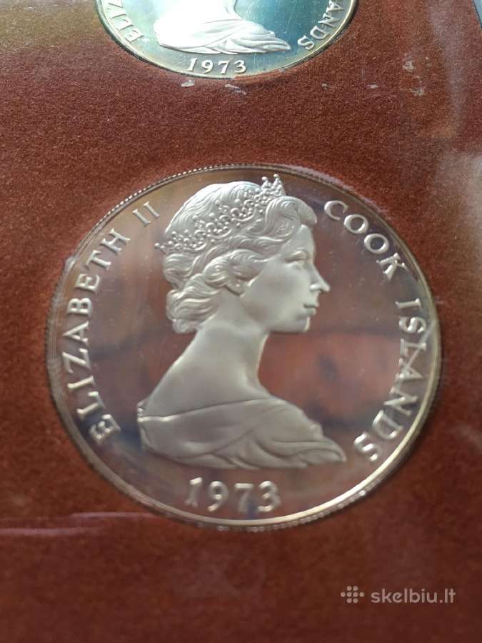 Monetos Cook i.1973m, 7,5 ir 2,5 dollars sidabras - nuotraukos Nr. 2