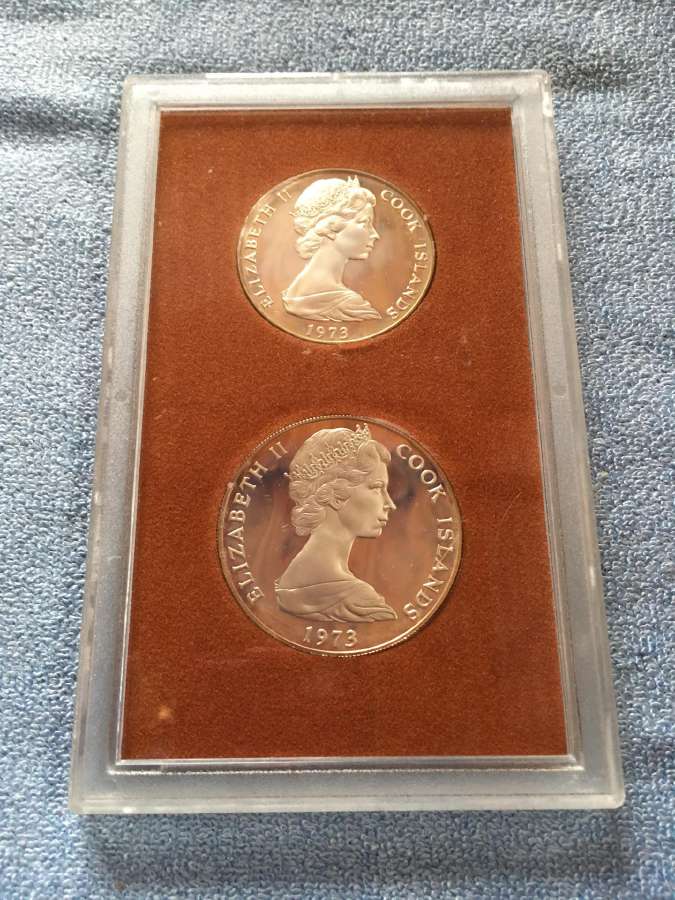 Monetos Cook i.1973m, 7,5 ir 2,5 dollars sidabras - nuotraukos Nr. 4