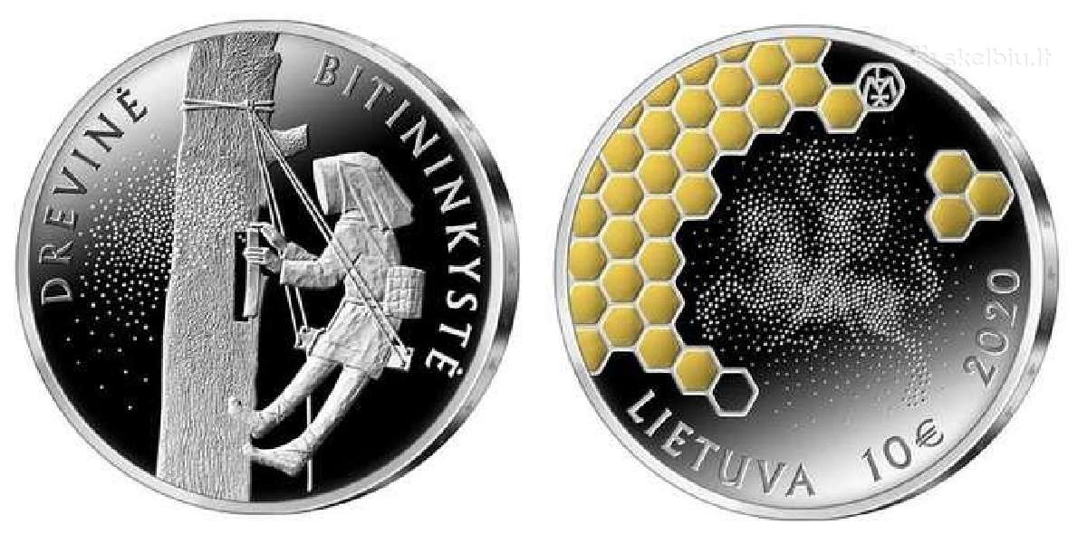 Lietuva 2020m. 1.50€ ir 10€ Drevinei bitininkystei