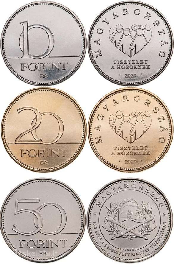 Vengrija 10/20/50 Forintų, 2020 proginės