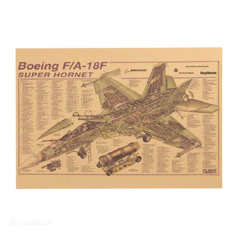 Kolekcija laminuotų plakatų- lėktuvų ir bombonešių - nuotraukos Nr. 4