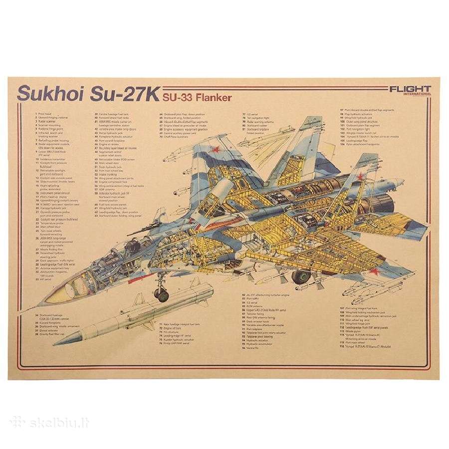 Kolekcija laminuotų plakatų- lėktuvų ir bombonešių - nuotraukos Nr. 17