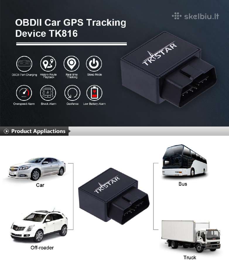 Automobilio GPS seklys "Tkstar" į Obd jungtį - nuotraukos Nr. 12