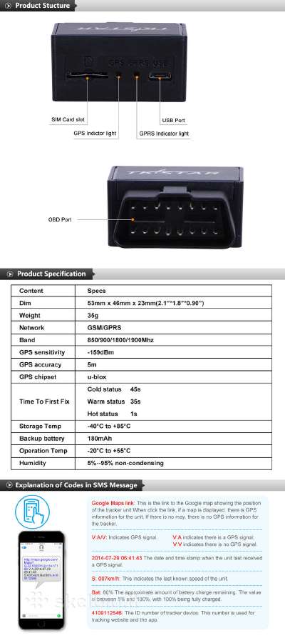 Automobilio GPS seklys "Tkstar" į Obd jungtį - nuotraukos Nr. 13