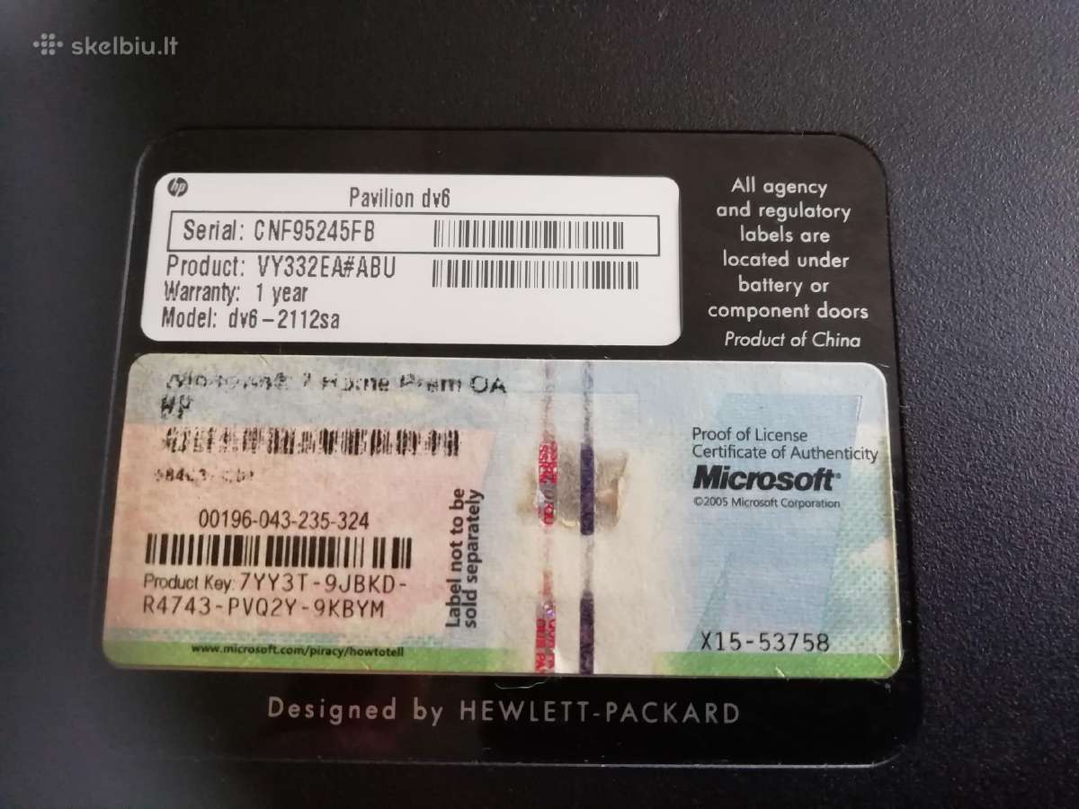 Hp Pavilion dv6 reikia meistro - nuotraukos Nr. 2