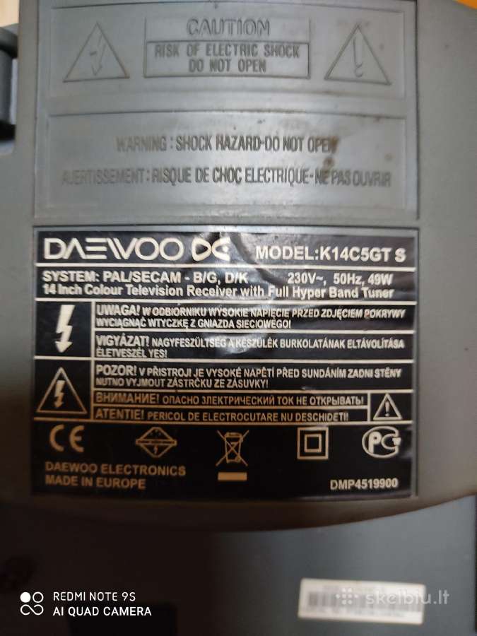 Televizorius Daewoo K14c5gt S - nuotraukos Nr. 2