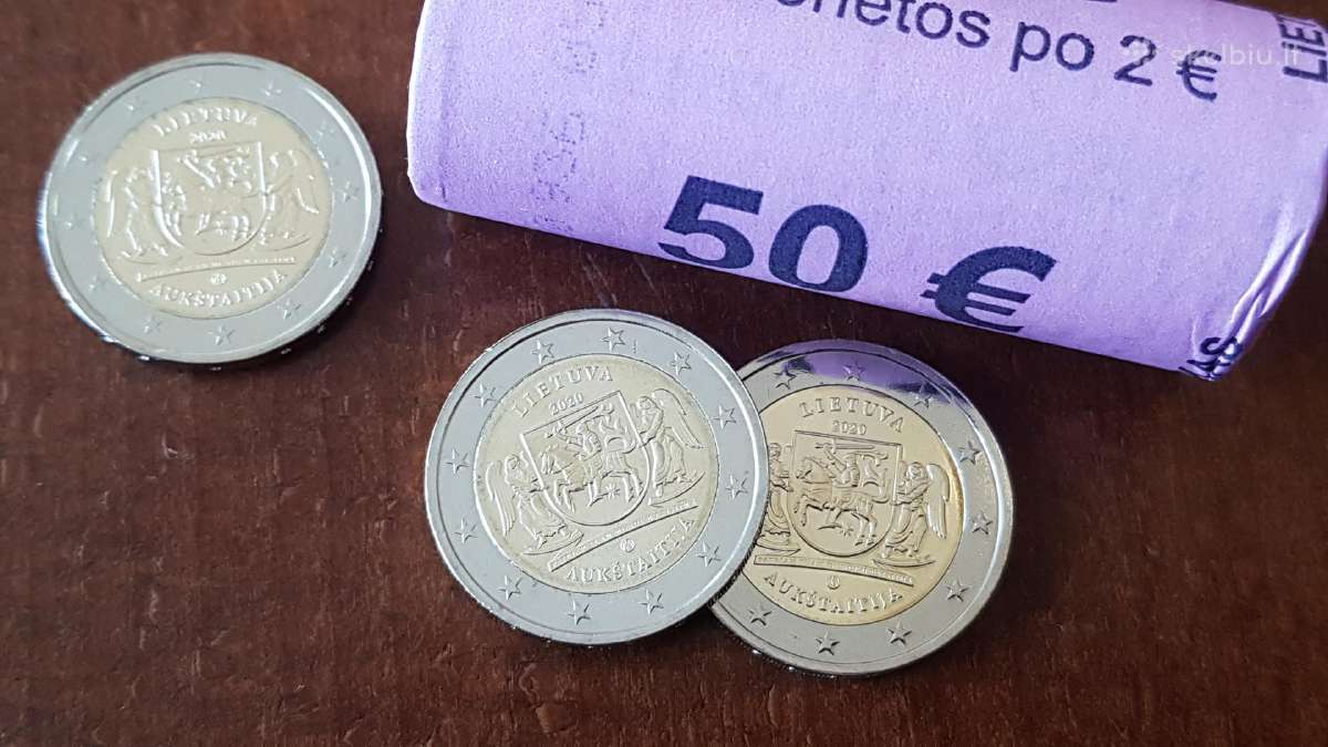 2 euro - Lb 2020 moneta Aukstaitijai Lietuva - nuotraukos Nr. 2