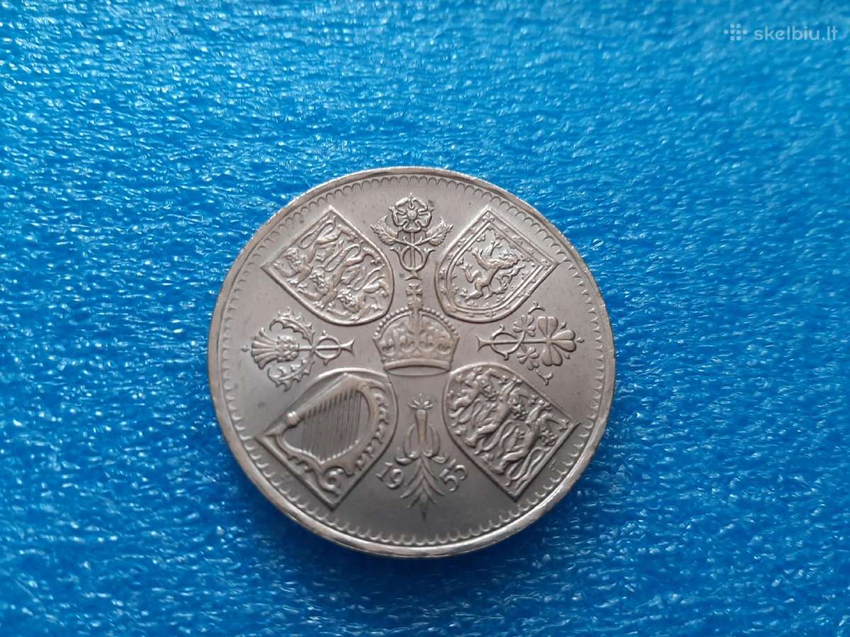 GB 5 šilingai,1953m.elžbietos II karūnavimas - nuotraukos Nr. 2