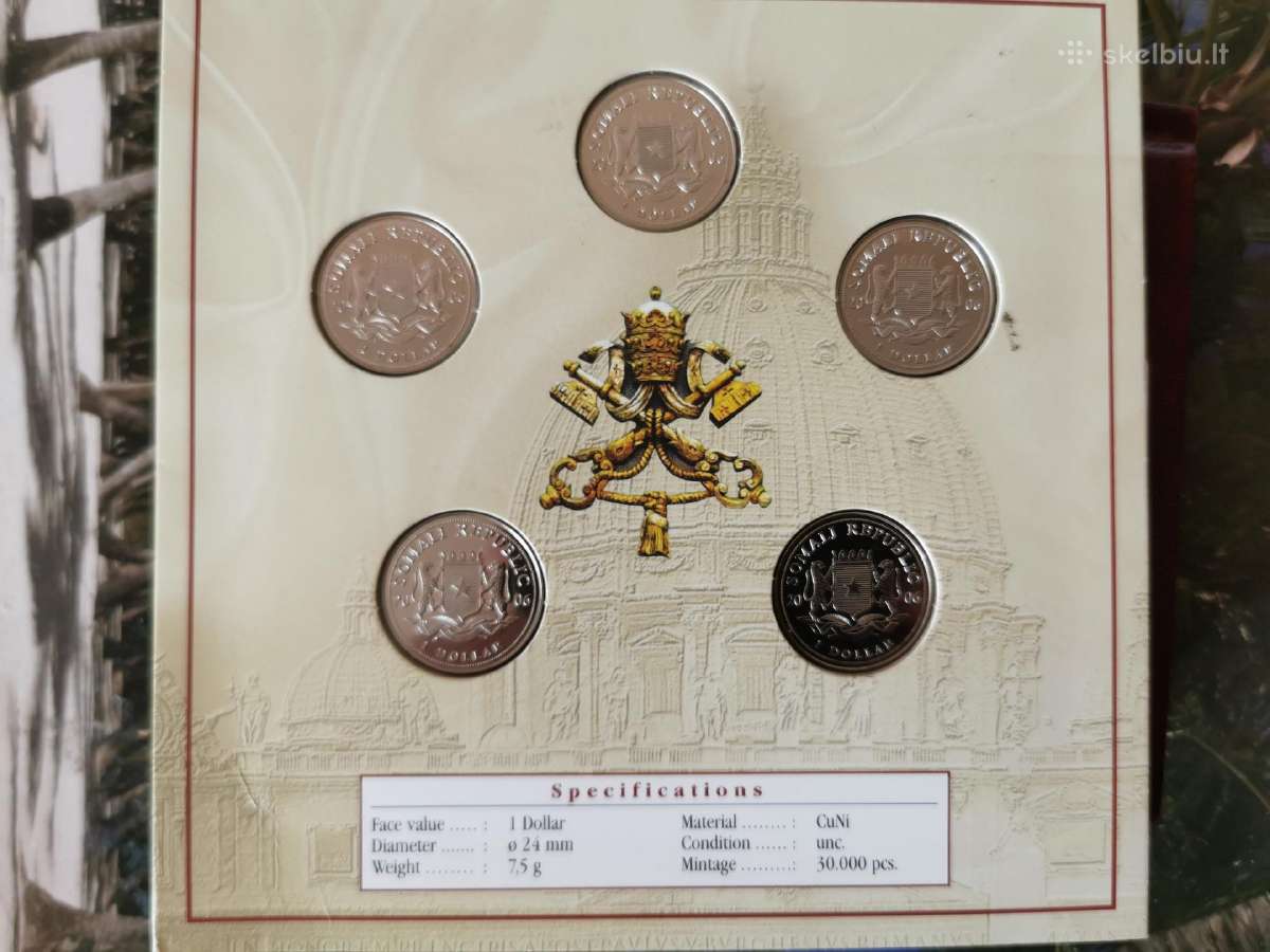 Somalis 5monetų1dolerio rink. 2006m Benediktas XVI - nuotraukos Nr. 4
