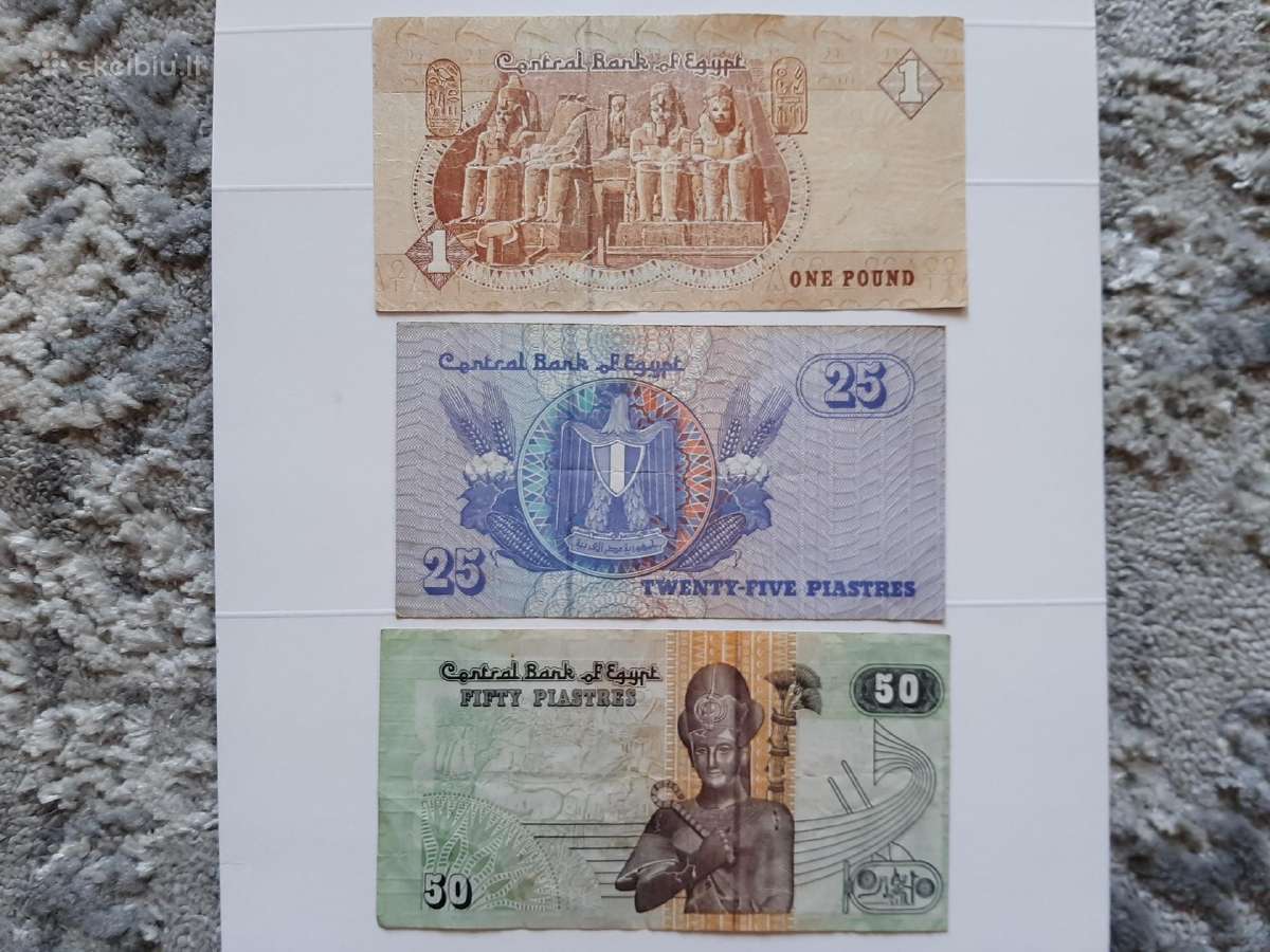 Egipto banknotai 3vnt,- 5€