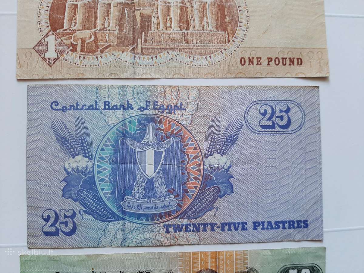 Egipto banknotai 3vnt,- 5€ - nuotraukos Nr. 3