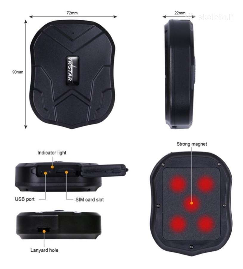 GPS seklys Tkstar tk905 veikimas iki 90 parų - nuotraukos Nr. 3