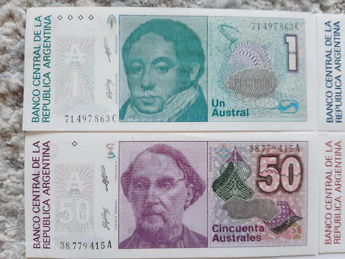 Argentinos banknotu rinkinys Unc 6vnt.-8€ - nuotraukos Nr. 2