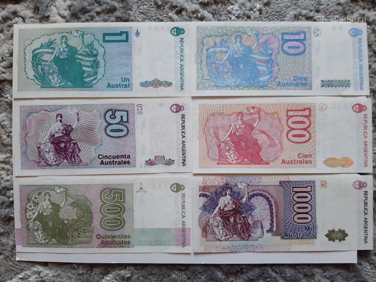 Argentinos banknotu rinkinys Unc 6vnt.-8€ - nuotraukos Nr. 6