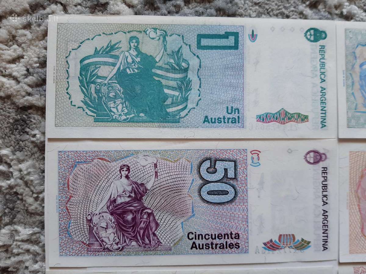 Argentinos banknotu rinkinys Unc 6vnt.-8€ - nuotraukos Nr. 7