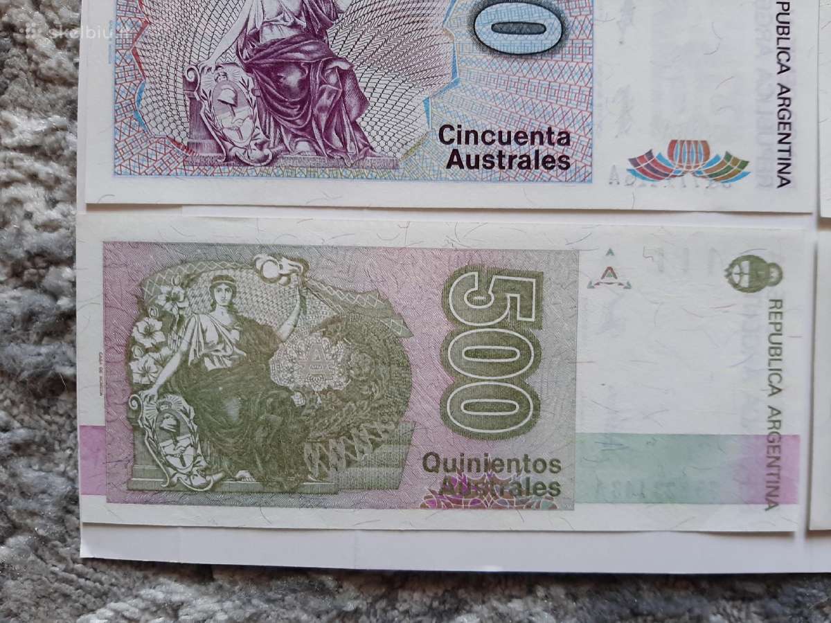 Argentinos banknotu rinkinys Unc 6vnt.-8€ - nuotraukos Nr. 9