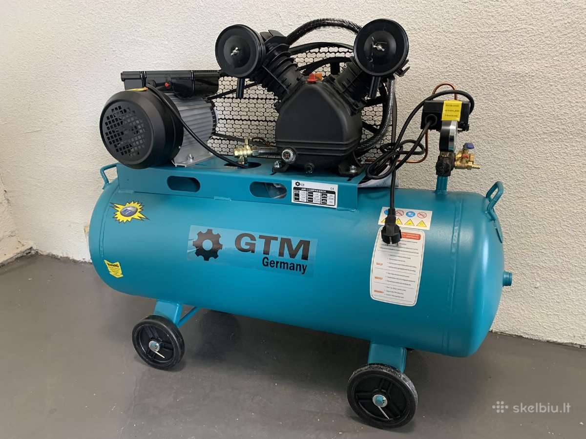 Oro kompresorius Gtm 2 cil. 100l 3kw 500l/min - nuotraukos Nr. 2