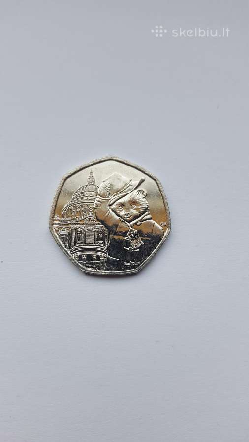 UK 2019m. 50 pensų Paddington monetos Unc - nuotraukos Nr. 3