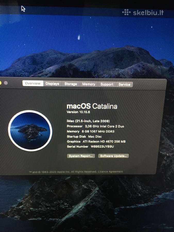 Apple iMac 2009 Late 21.5 8gb/1tb - nuotraukos Nr. 2