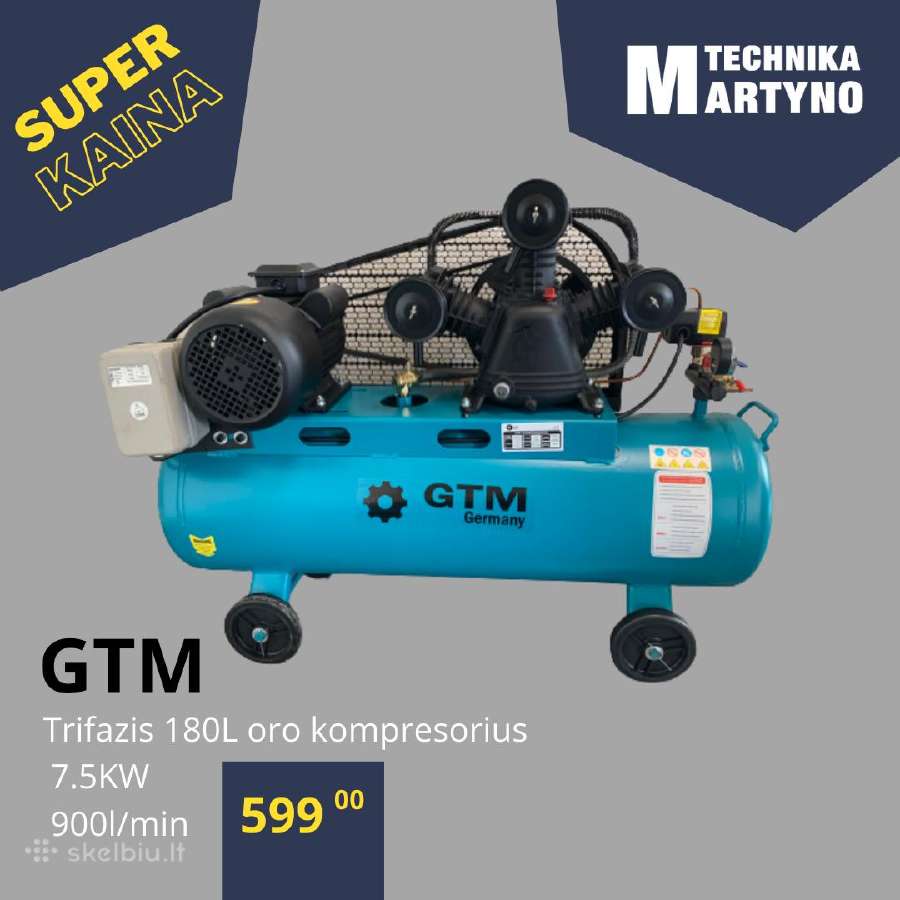 Profesionalus oro kompresorius Gtm 1200l/min 12bar - nuotraukos Nr. 2