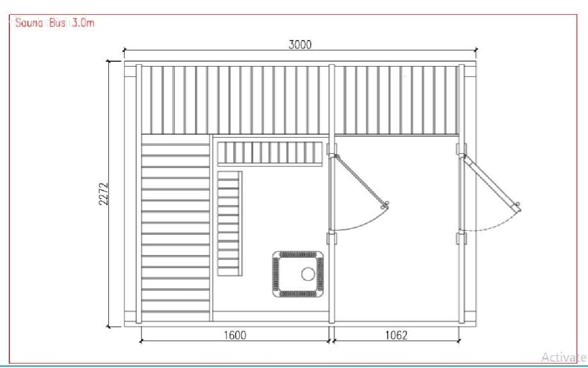 Kvadratinė sauna pirtis 3m - nuotraukos Nr. 14