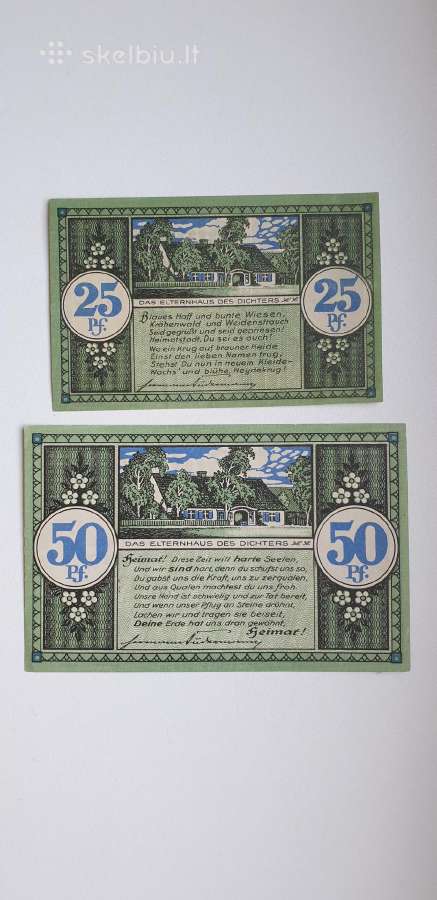 1921m. Šilutė/heydekrug 25 ir 50 pfennig - nuotraukos Nr. 2