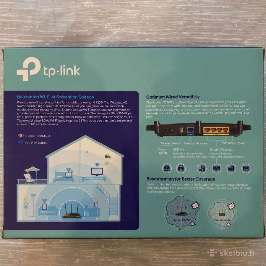 Tp-link Archer Ac1200 Dual Band 300 Mbps/867 Mbps - nuotraukos Nr. 2