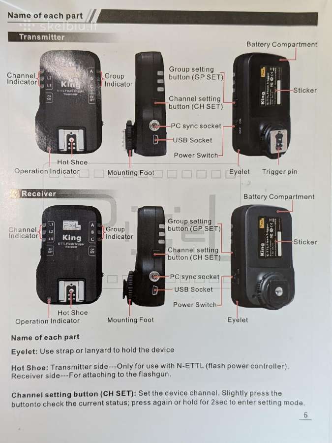 Pixel E-ttl flash 1x trigger 2x receiver Canon - nuotraukos Nr. 3