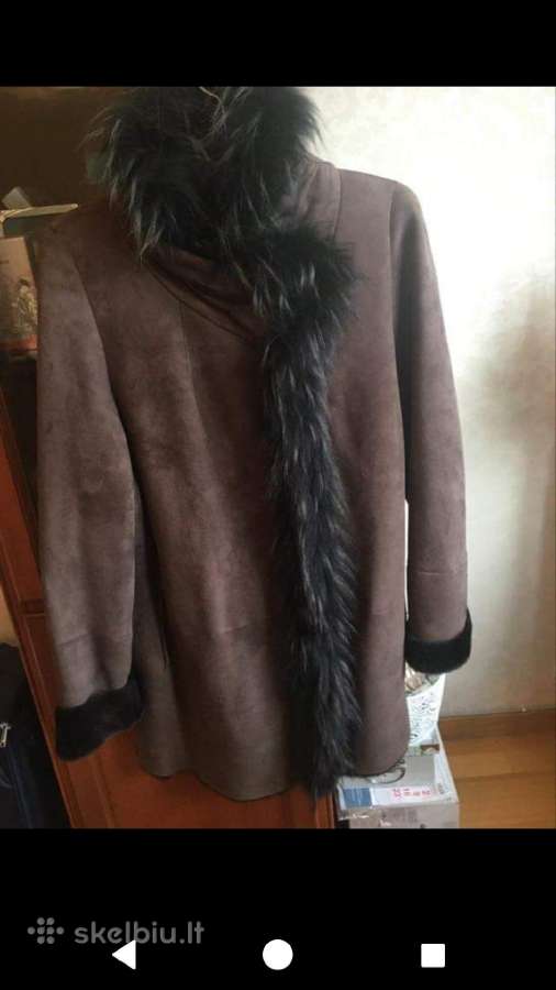 Natūralūs avikailiai su lapės kailiu, dydis XL-XXL