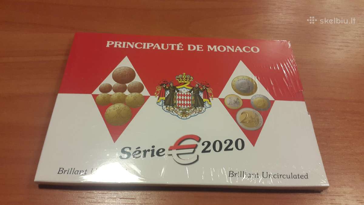 2020 m.monako eurų rinkinys nuo 1 cento iki 2 eur