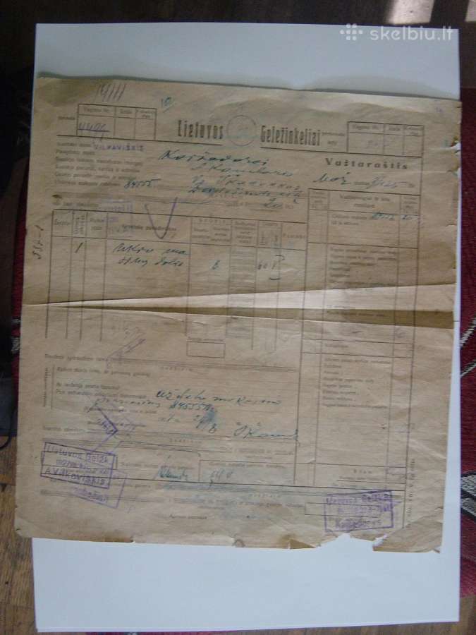 Lietuvos geležinkelis-važtaraštis,vekselis1927m.