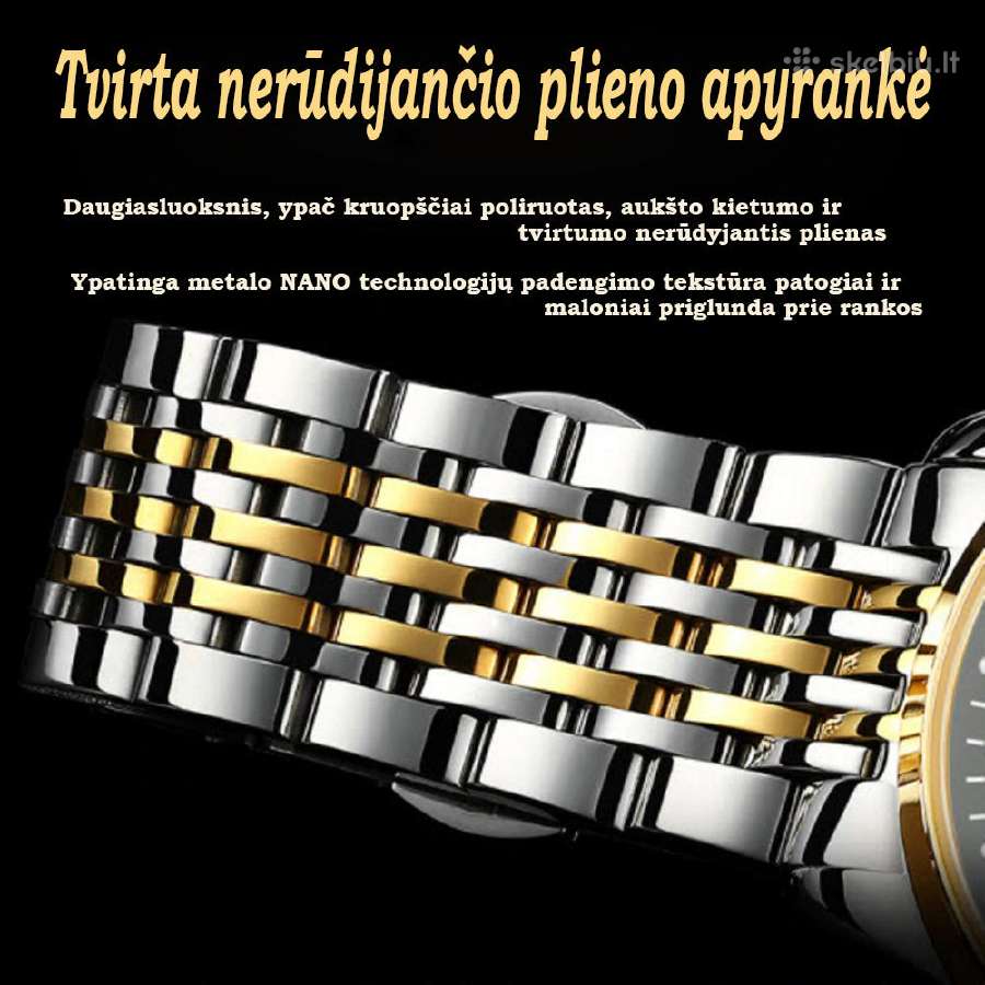 Laikrodis Olevs, mechaninis, atsparus, vyriškas - nuotraukos Nr. 10