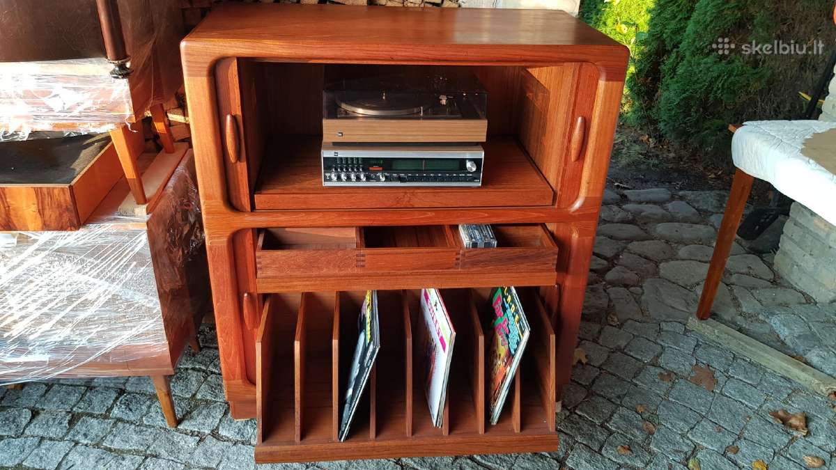 Vintažinė mid century tikmedžio masyvo spintelė - nuotraukos Nr. 7