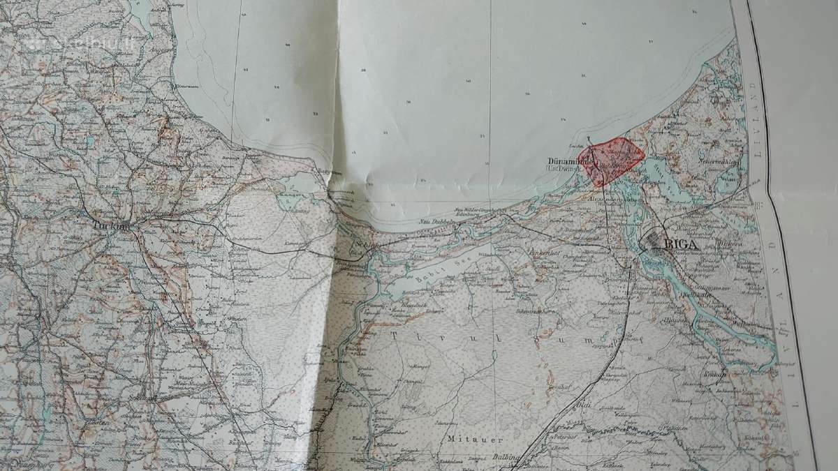 Žemėlapis 1915 m. (Windau, Dunamunde, Libau, Riga) - nuotraukos Nr. 13