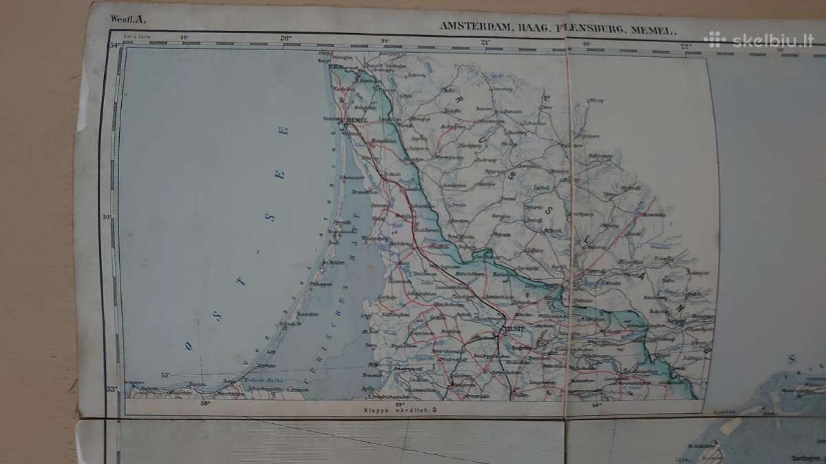 Žemėlapis Amsterdam, Haag, Flensburg, Memel 1885 m - nuotraukos Nr. 4