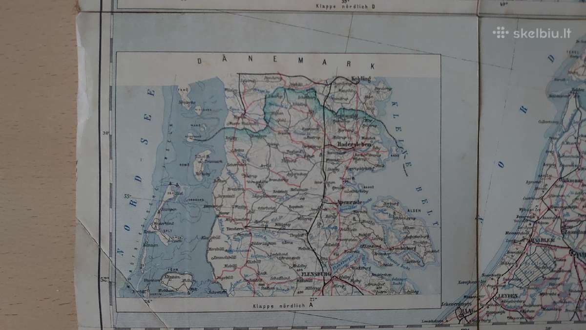 Žemėlapis Amsterdam, Haag, Flensburg, Memel 1885 m - nuotraukos Nr. 7