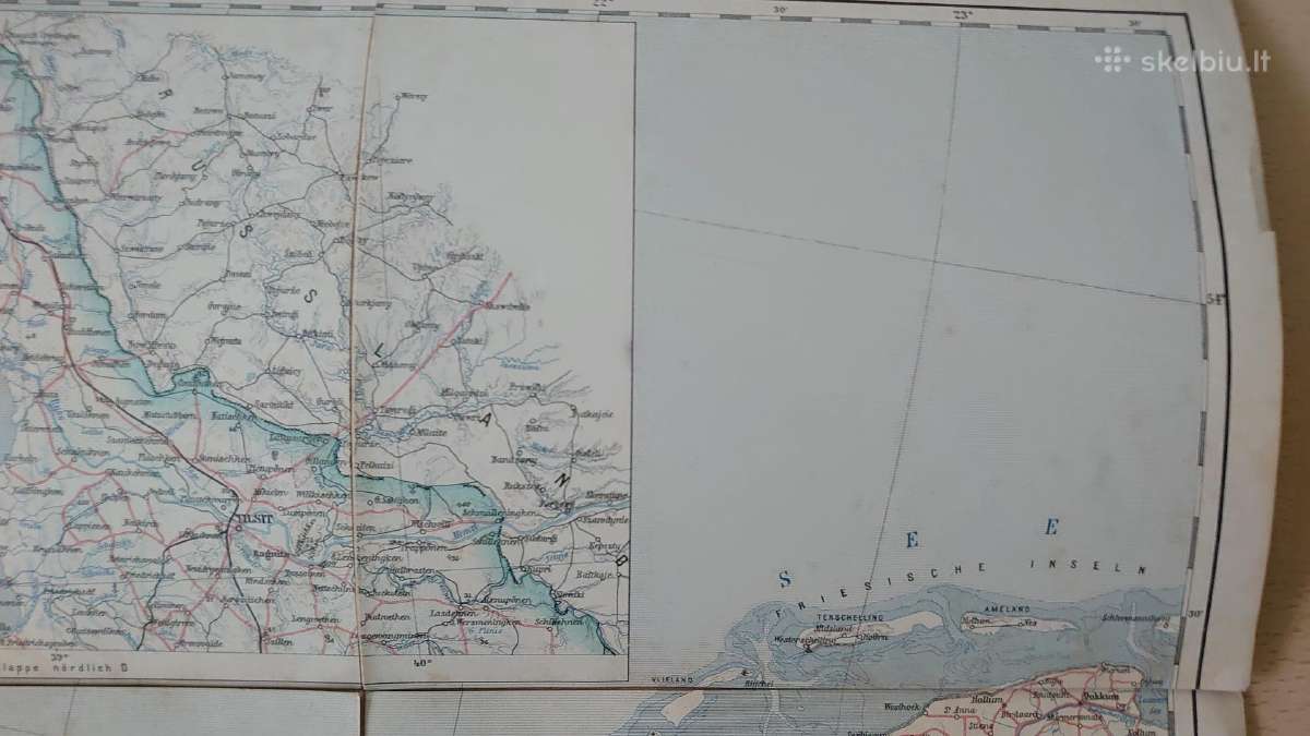 Žemėlapis Amsterdam, Haag, Flensburg, Memel 1885 m - nuotraukos Nr. 9